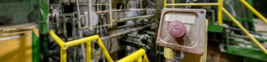 A jaw crusher at work.